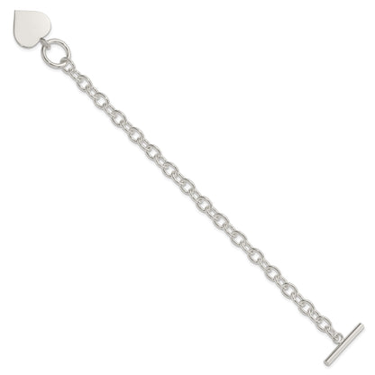 Sterling Silver Engraveable Heart Bracelet