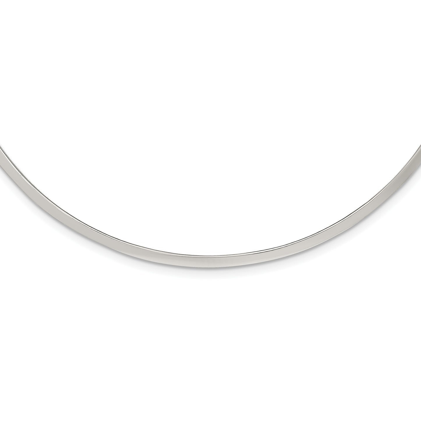 Sterling Silver Polished 3mm Neck Collar
