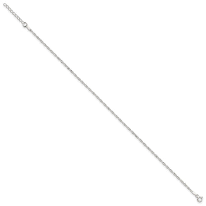 Sterling Silver 1.8mm Singapore Chain 9 inch Plus 1 inch Extender Chain - Total 10 inch Anklet