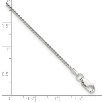 Sterling Silver 1.5mm Round Snake Chain 9 inch Plus 1 inch Extender - Total 10 inch Anklet