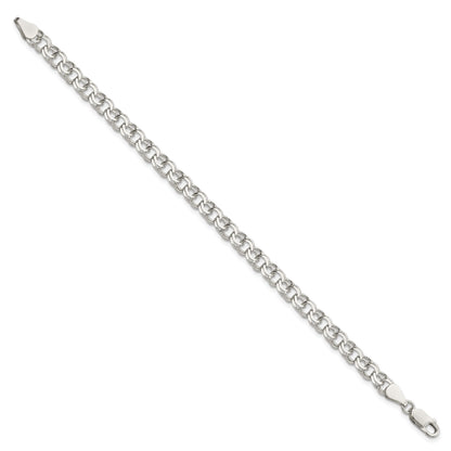 Sterling Silver 6mm Double Link Charm Bracelet