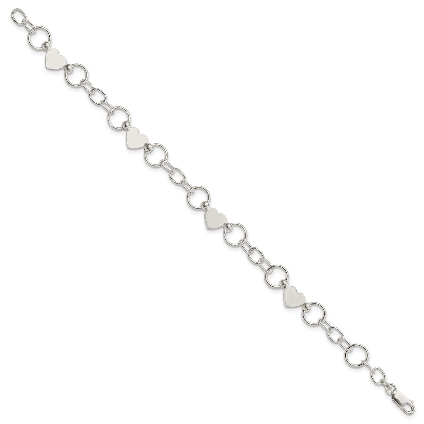 Sterling Silver Heart Bracelet