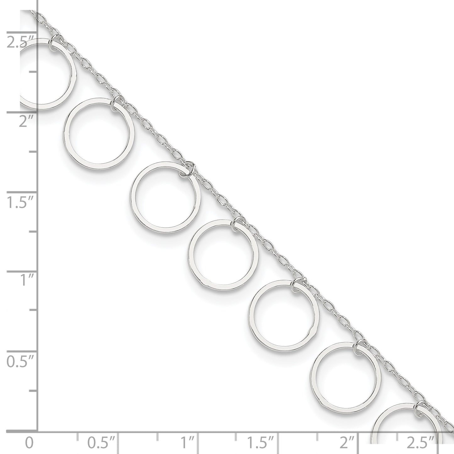 Sterling Silver Dangle Circles Anklet