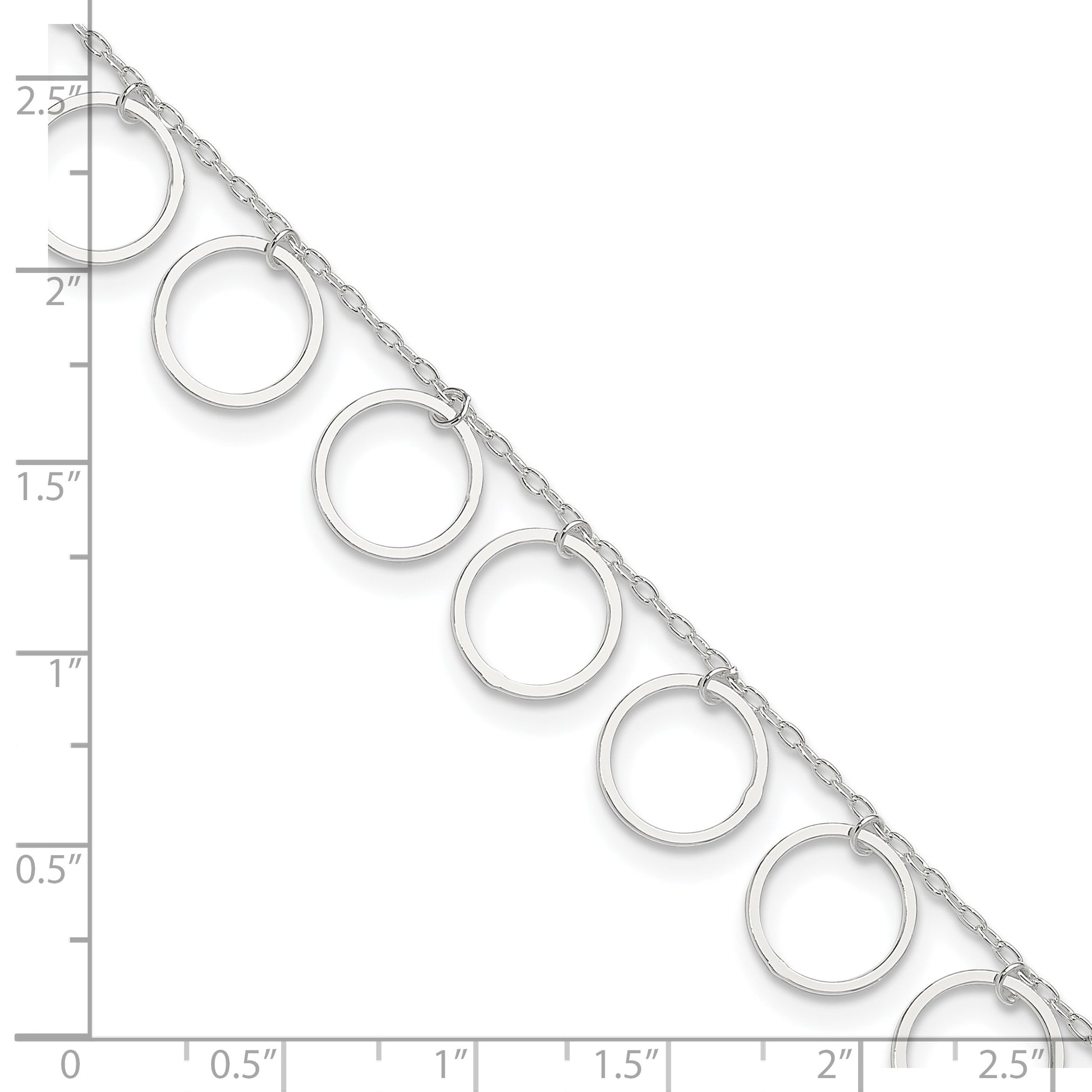 Sterling Silver Dangle Circles Anklet