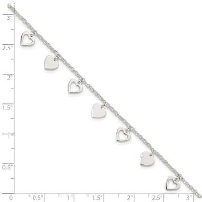 Sterling Silver w/ Hearts Bracelet