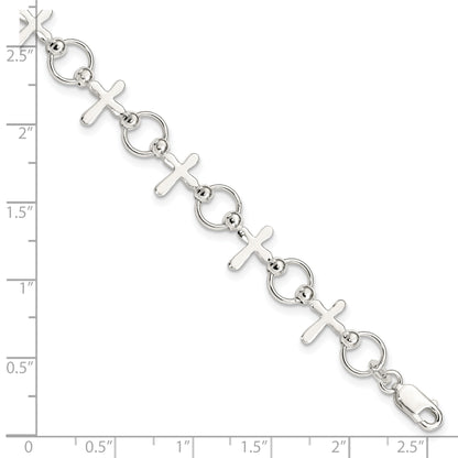 Sterling Silver Cross Bracelet