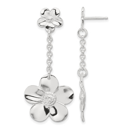 Sterling Silver Floral Necklace and Earring Set