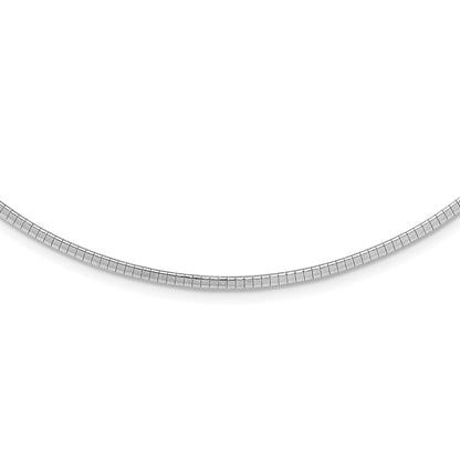 Sterling Silver Rhodium-plated 2mm with 2 inch Extention Cubetto Chain