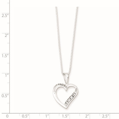 Sterling Silver CZ Heart Necklace