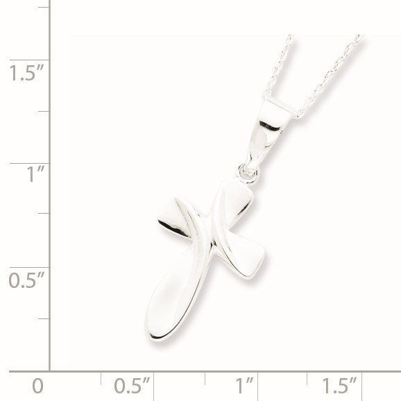 Sterling Silver Rhodium-plated Cross Necklace