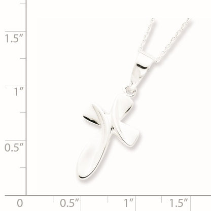 Sterling Silver Rhodium-plated Cross Necklace