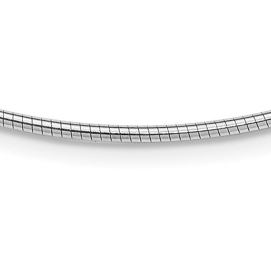 Sterling Silver Rhodium-plated 2mm Round w/2in ext Cubetto Necklace