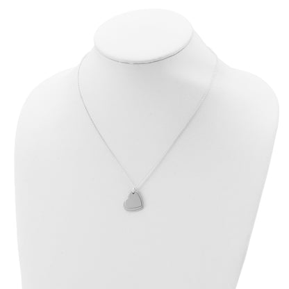 Sterling Silver Polished Double Heart Necklace