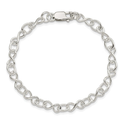 Sterling Silver Polished Fancy Link Bracelet
