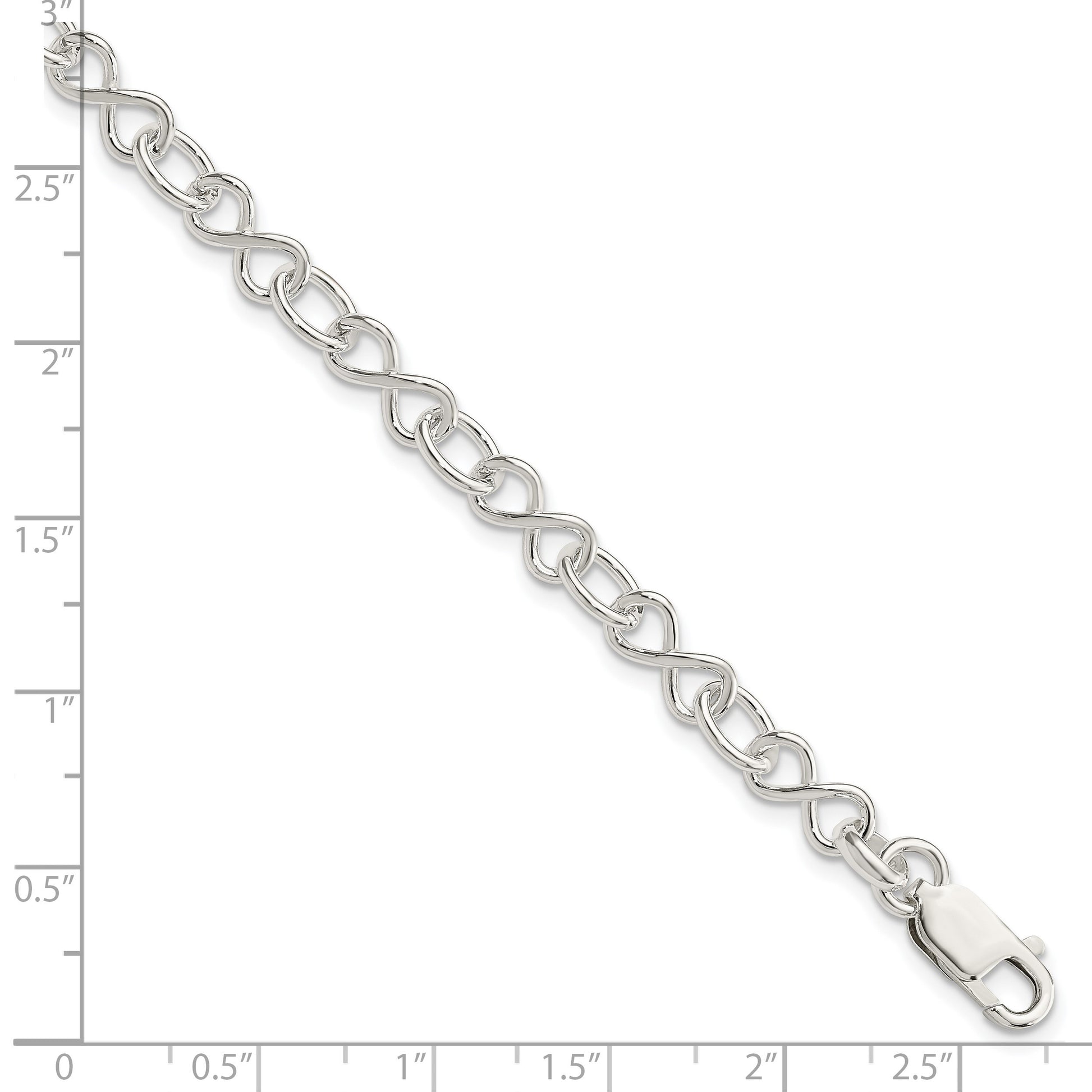 Sterling Silver Polished Fancy Link Bracelet
