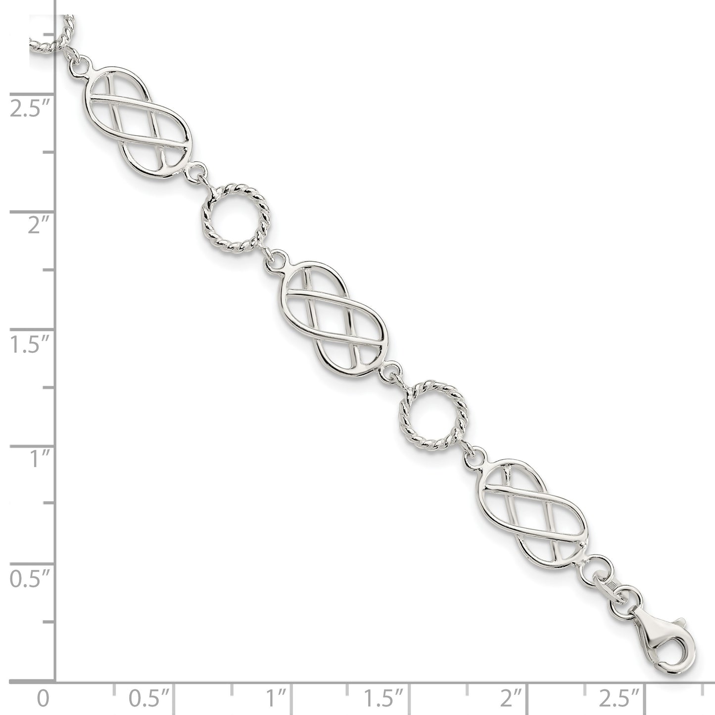 Sterling Silver Pretzel Circle Bracelet