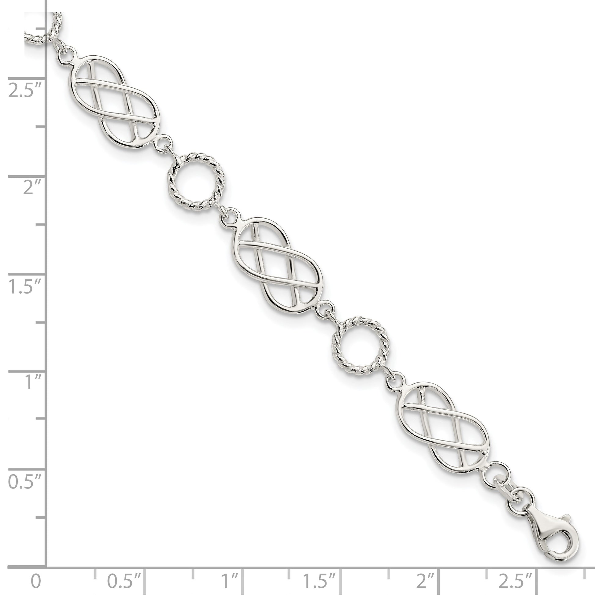 Sterling Silver Pretzel Circle Bracelet