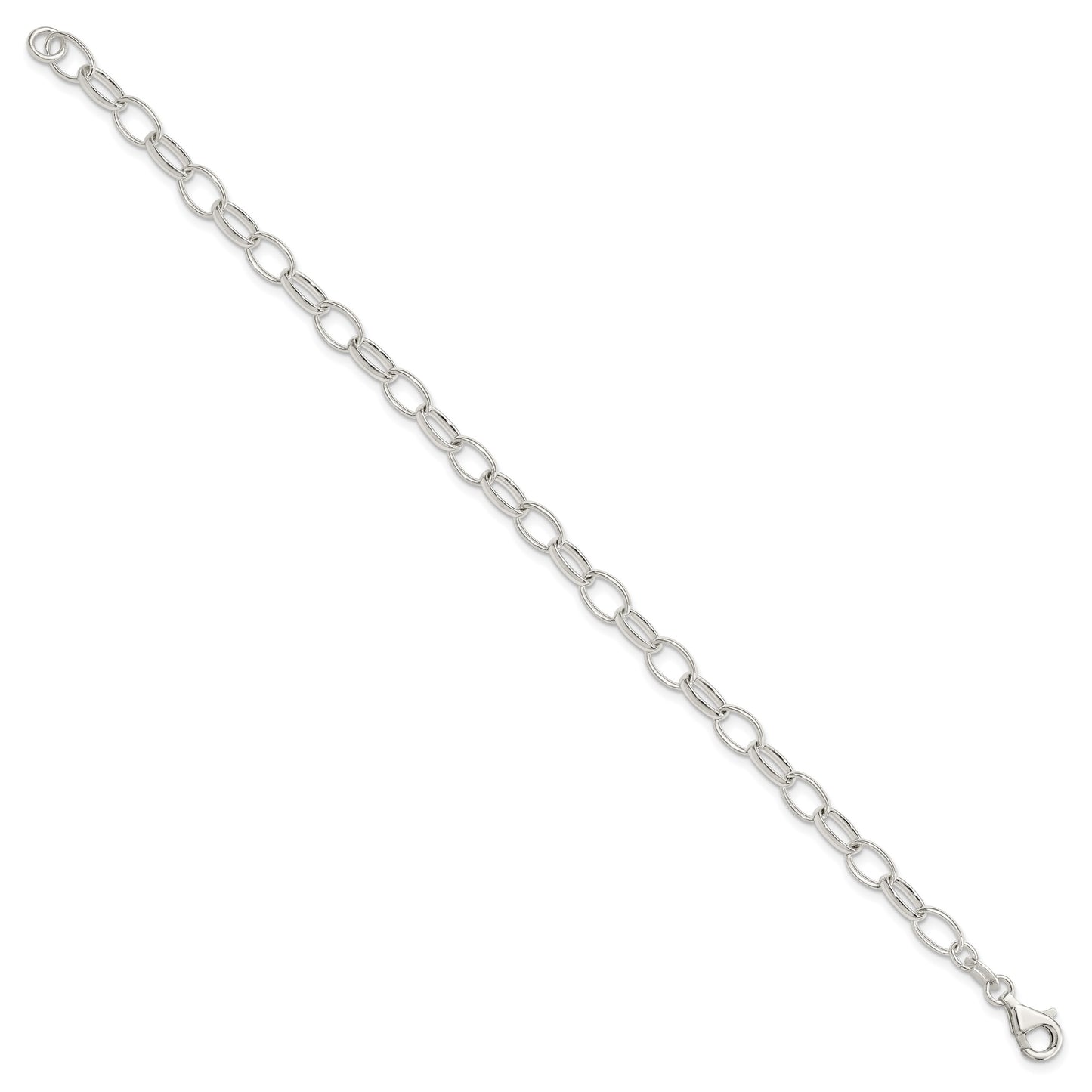 Sterling Silver Polished Fancy Link Bracelet