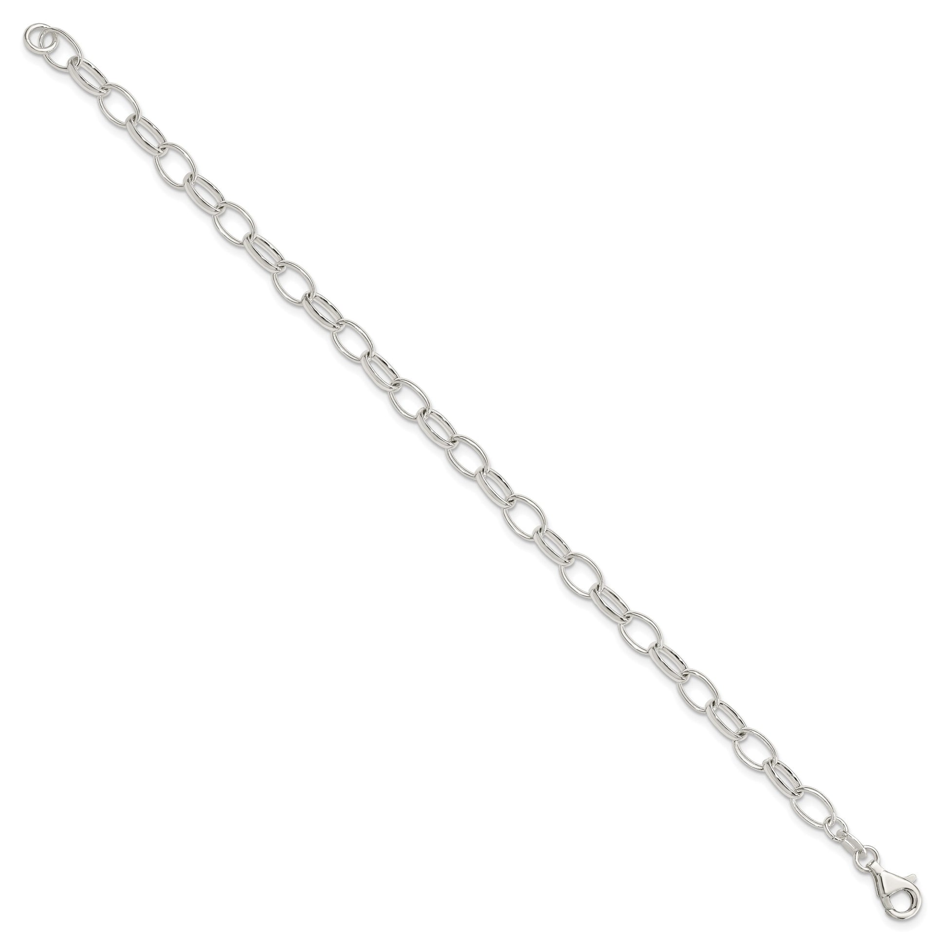 Sterling Silver Polished Fancy Link Bracelet