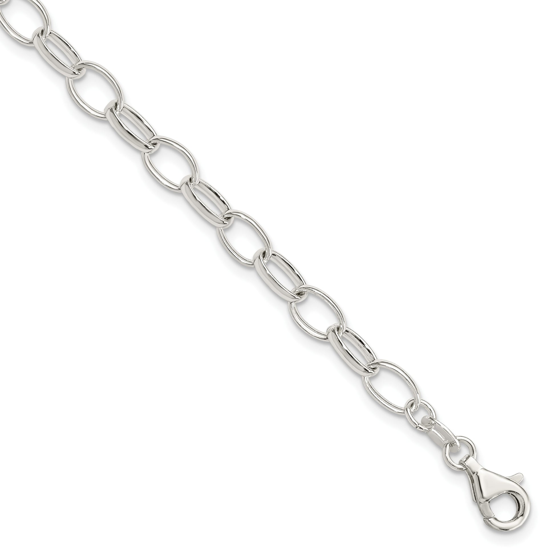 Sterling Silver Polished Fancy Link Bracelet