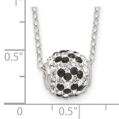 Sterling Silver Rhodium-plated Black and White Stellux Crystal Necklace