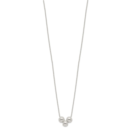 Sterling Silver Polished 3 Bead Necklace