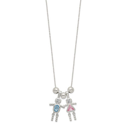 Sterling Silver Polished 3 Bead Necklace