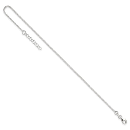 Sterling Silver 1.5mm Rolo Chain 9 inch Plus 1 inch Extender - Total 10 inch Anklet