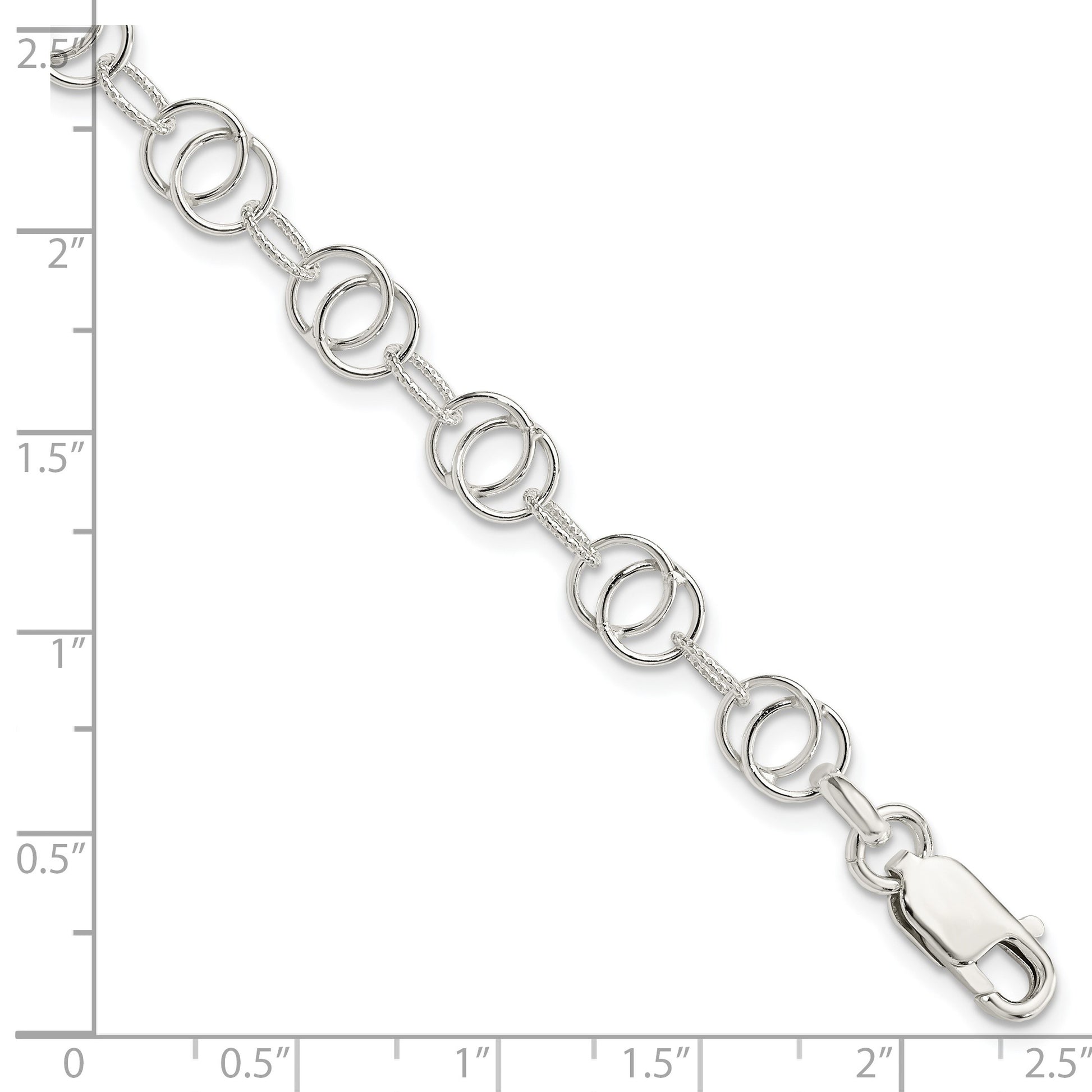Sterling Silver Polished and Textured Fancy Bracelet