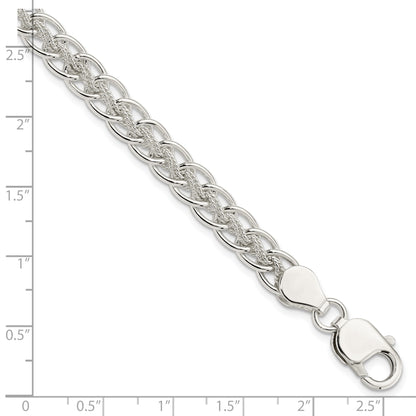Sterling Silver Polished and Textured Fancy Bracelet