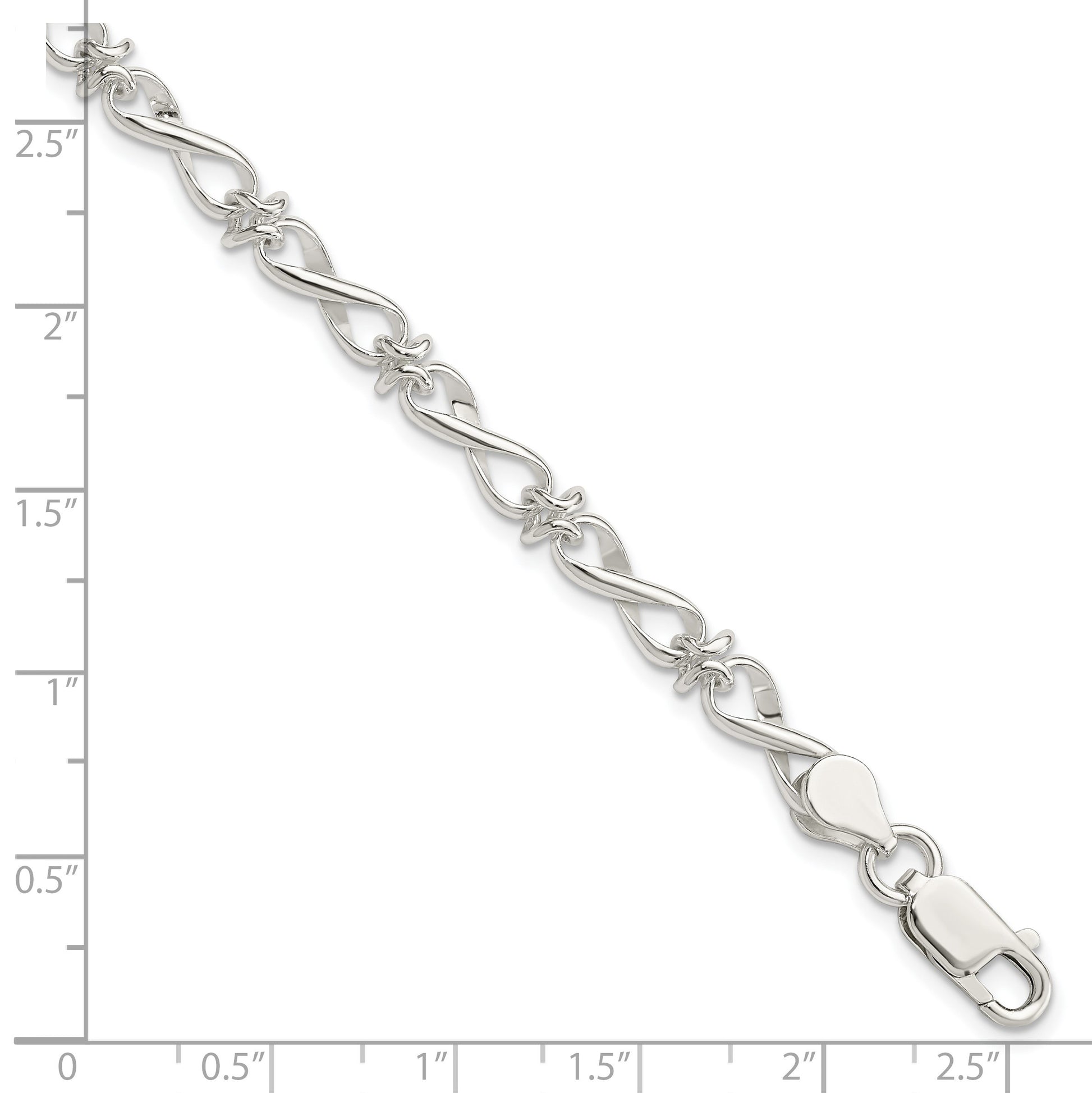 Sterling Silver Polished Fancy Link Bracelet