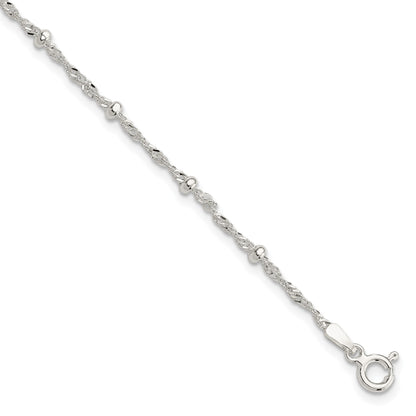 Sterling Silver with 1in Ext Fancy Bracelet
