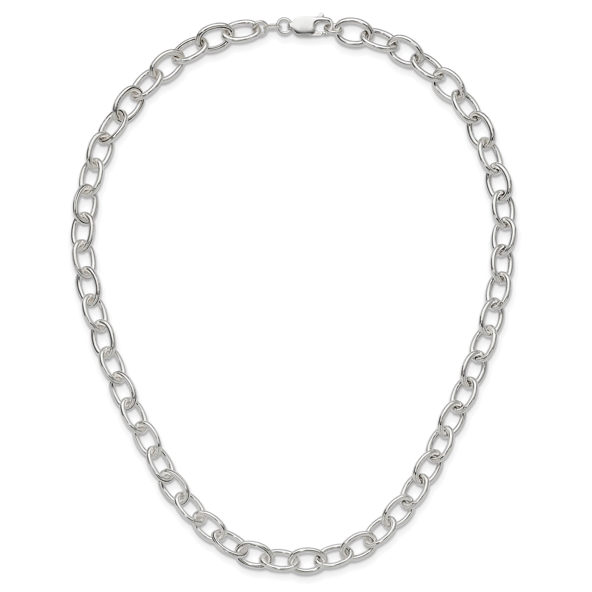 Sterling Silver Open Link Cable 8.50mm Necklace