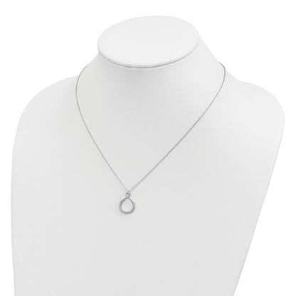 Sterling Silver Rhodium-plated with CZ Infinity w/ 2 IN EXT Necklace