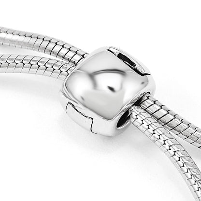 Sterling Silver Antiqued Reflections Black Crystal Adjustable Bracelet