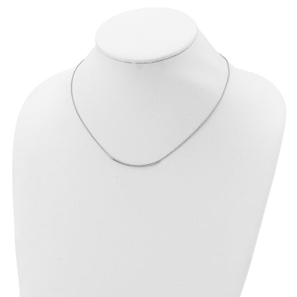 Sterling Silver Rhodium-plated Polished w/1 inch ext. Bar Necklace
