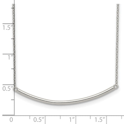 Sterling Silver Rhodium-plated Polished w/1 inch ext. Bar Necklace