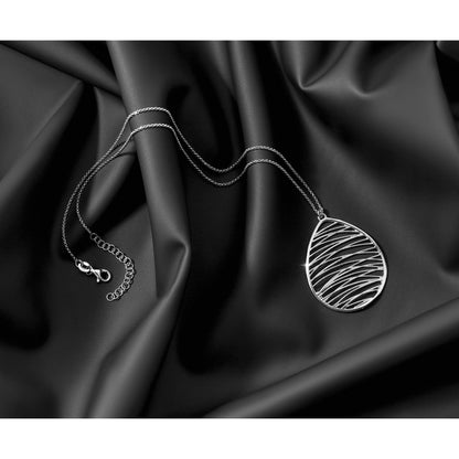 Sterling Silver Rhodium-plated Polished w/ 1.75in Ext. Necklace