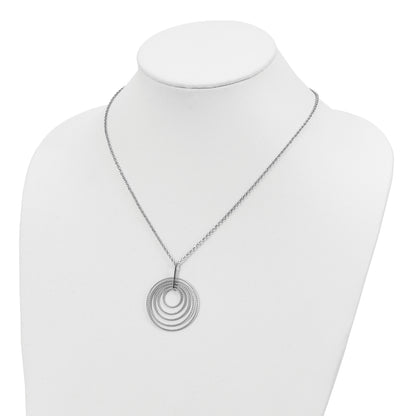 Sterling Silver Rhodium-plated D/C Multi-Circles Necklace