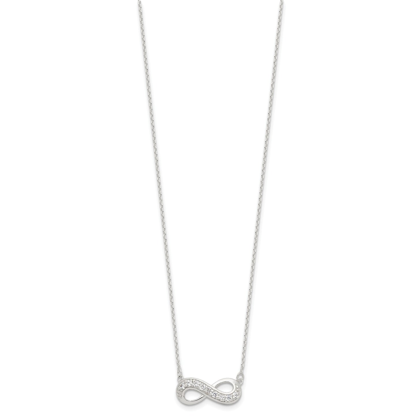 Sterling Silver CZ Infinity Necklace