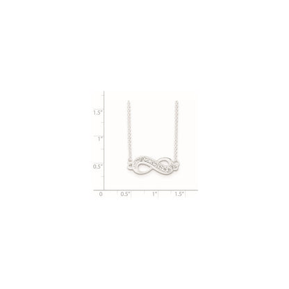 Sterling Silver CZ Infinity Necklace