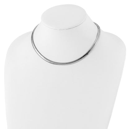 Sterling Silver Rhodium-plated 5.2mm w/2in. Ext Cubetto Chain