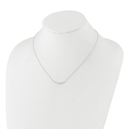 Sterling Silver Graduated CZ 18in Bar Necklace