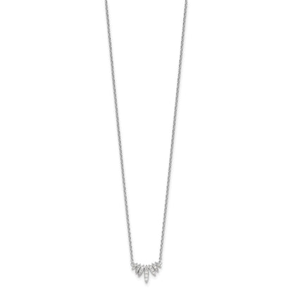 Sterling Silver Rhodium-plated CZ 18in Necklace