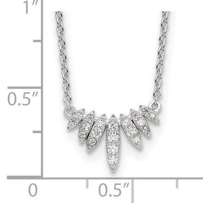 Sterling Silver Rhodium-plated CZ 18in Necklace