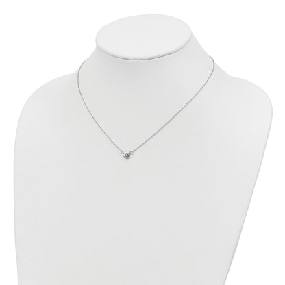Sterling Silver Rhodium-plated 19in Bezel-set 5mm CZ Necklace
