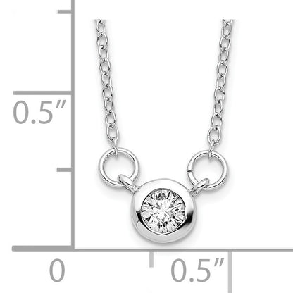 Sterling Silver Rhodium-plated 19in Bezel-set 5mm CZ Necklace