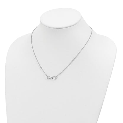 Sterling Silver Rhodium-plated CZ Infinity Knot Necklace
