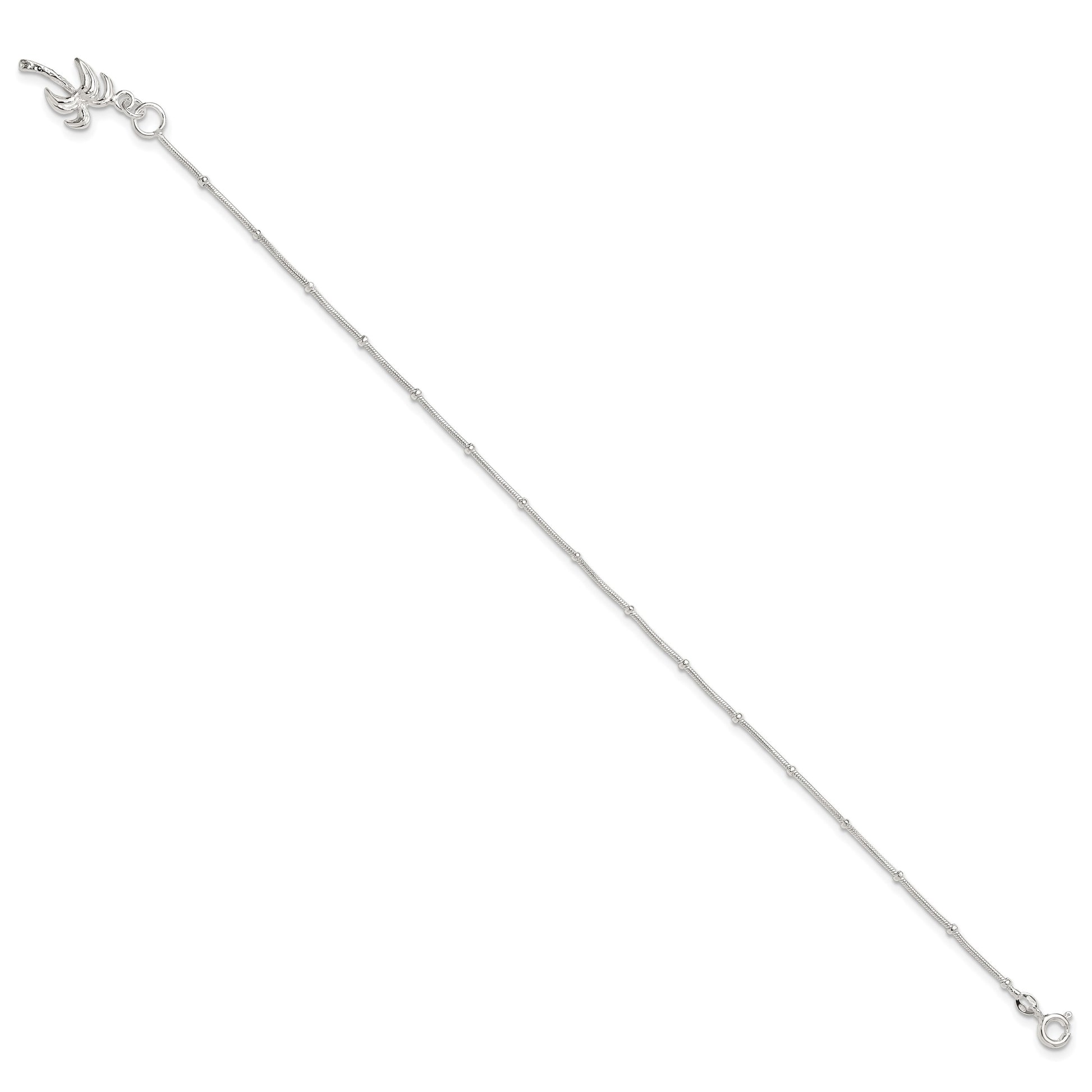 Sterling Silver Palm Tree Anklet