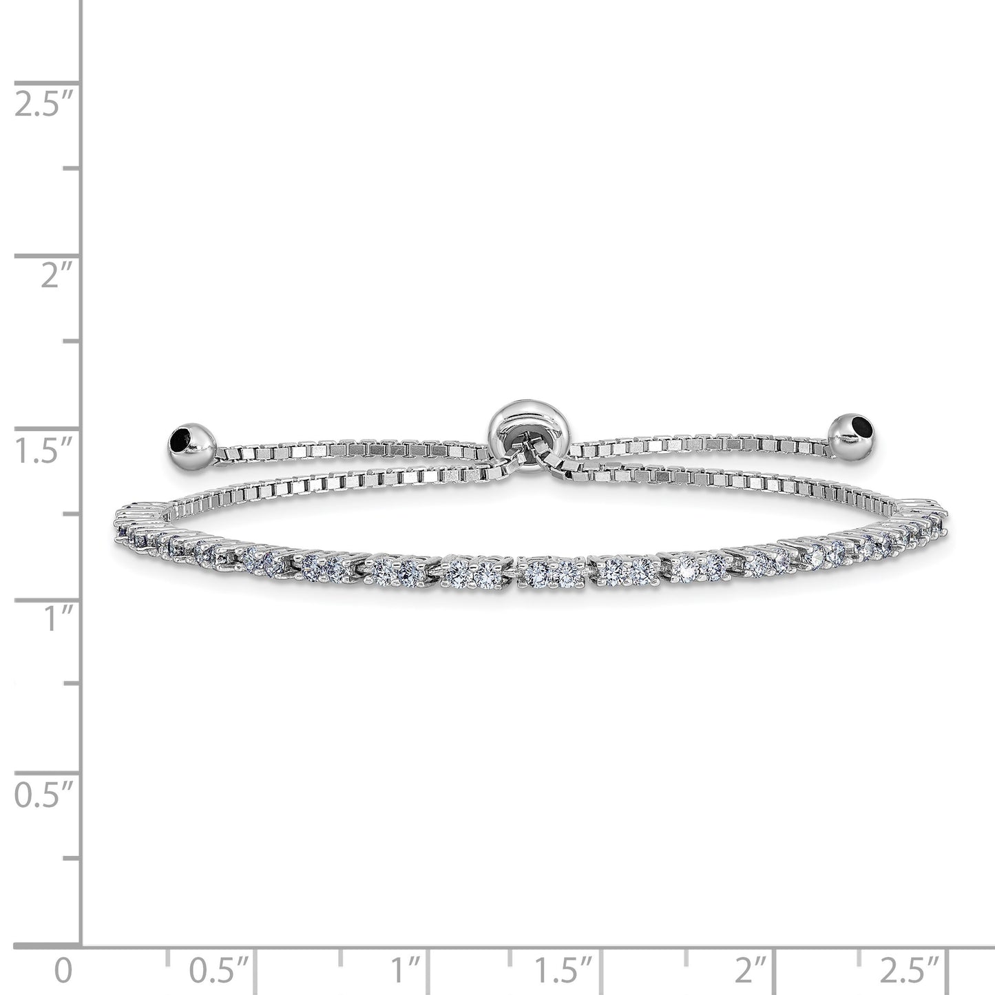 Sterling Silver Rhod-plated June Light Purple CZ Adjustable Bracelet